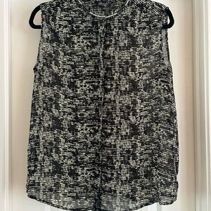 Scotch & Soda Black and White Sheer Sleeveless Blouse